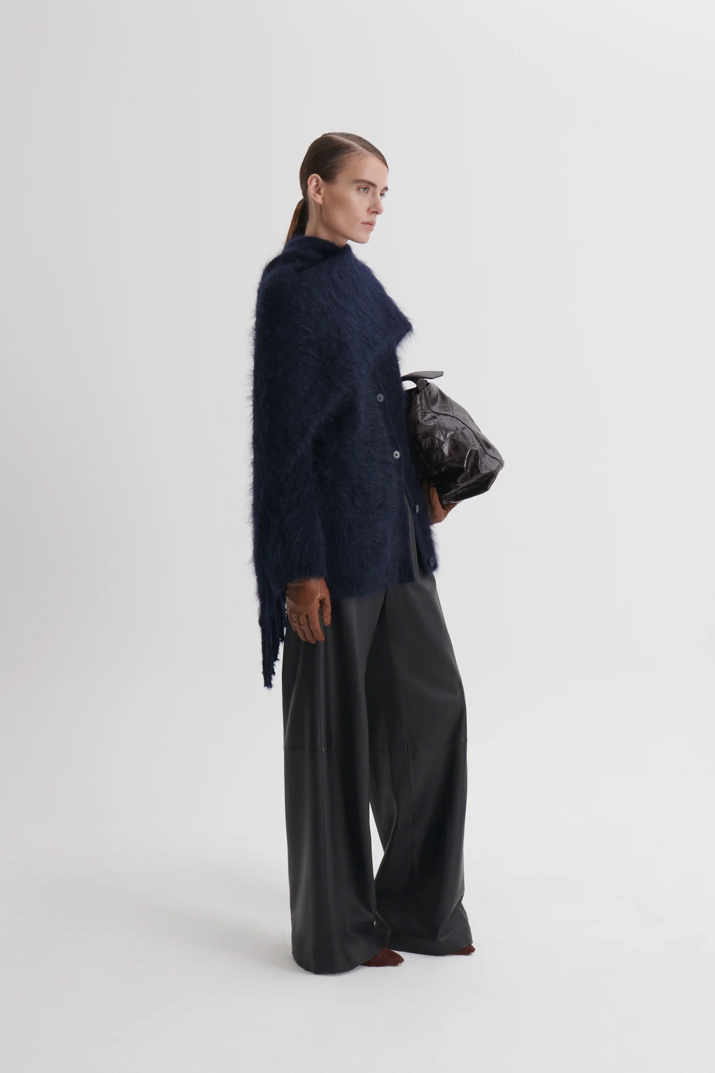 BRUSHED FRINGED CAPE - Image 5