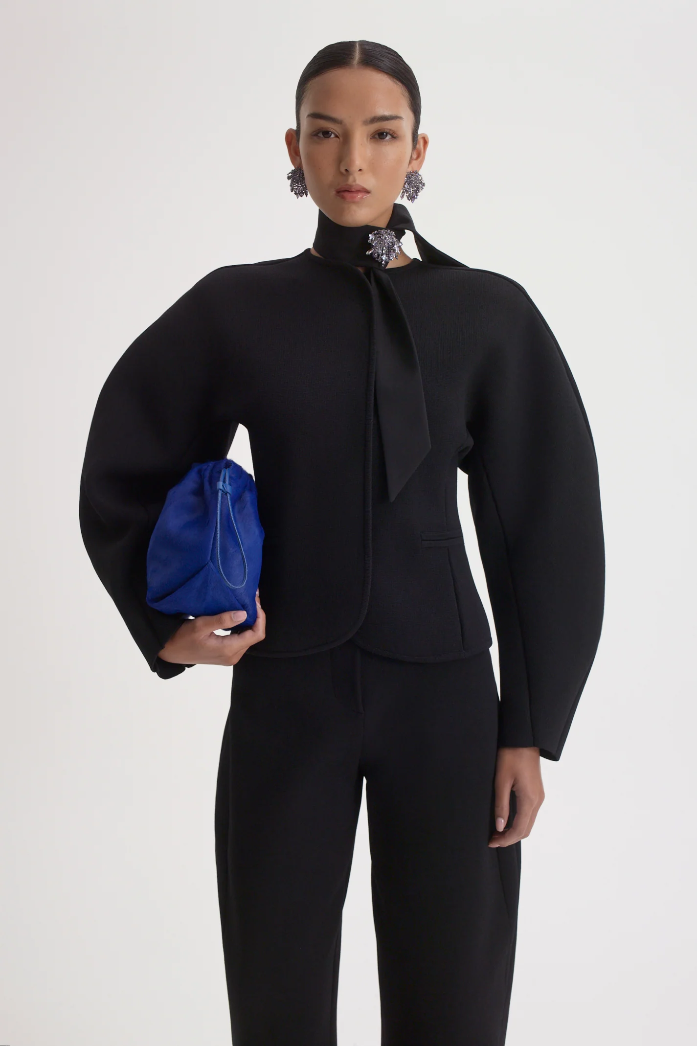 CREPE KNIT COCOON SLEEVE JACKET - Image 9