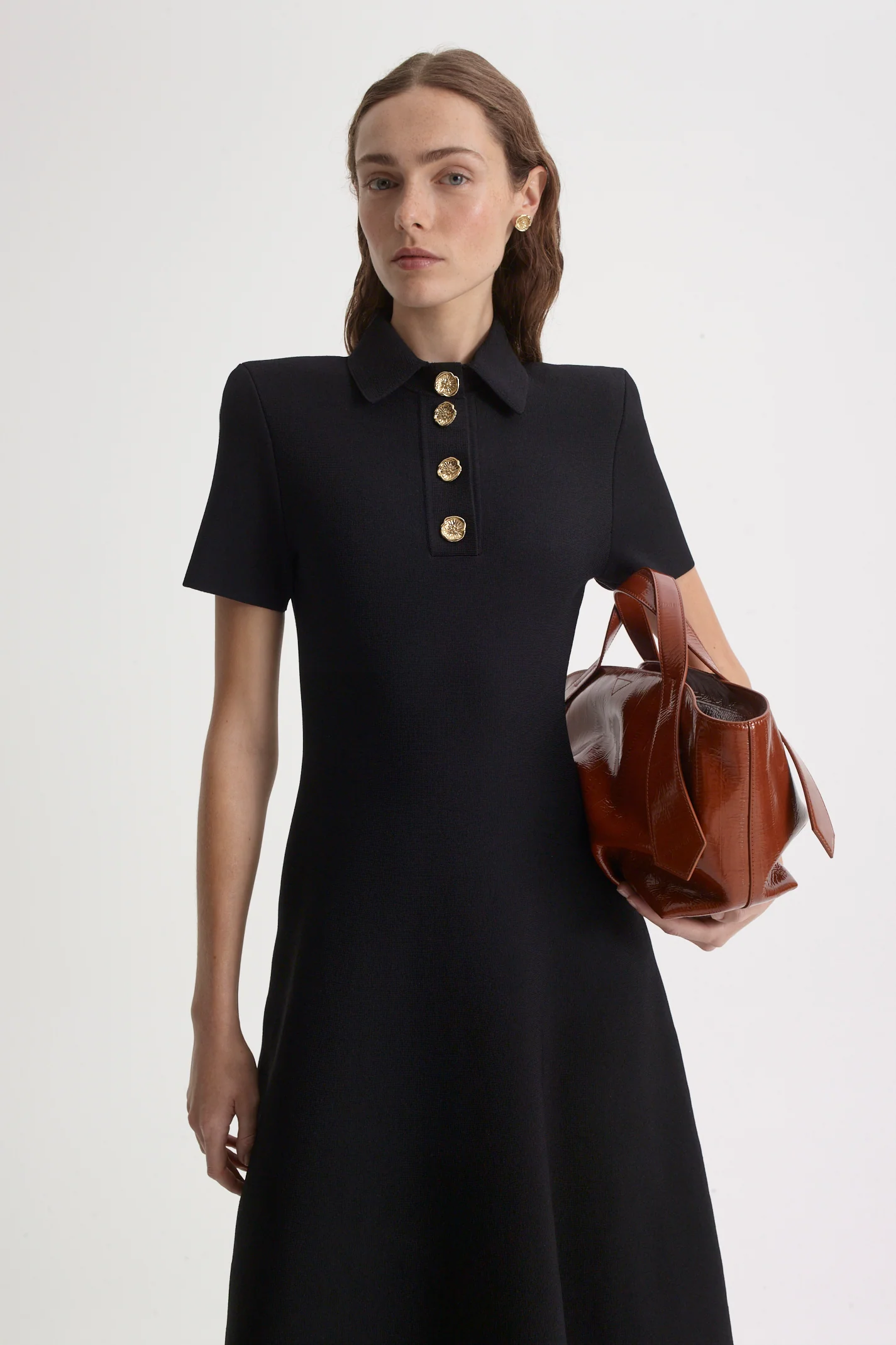 CREPE KNIT POPPY SHIRT DRESS - Image 6