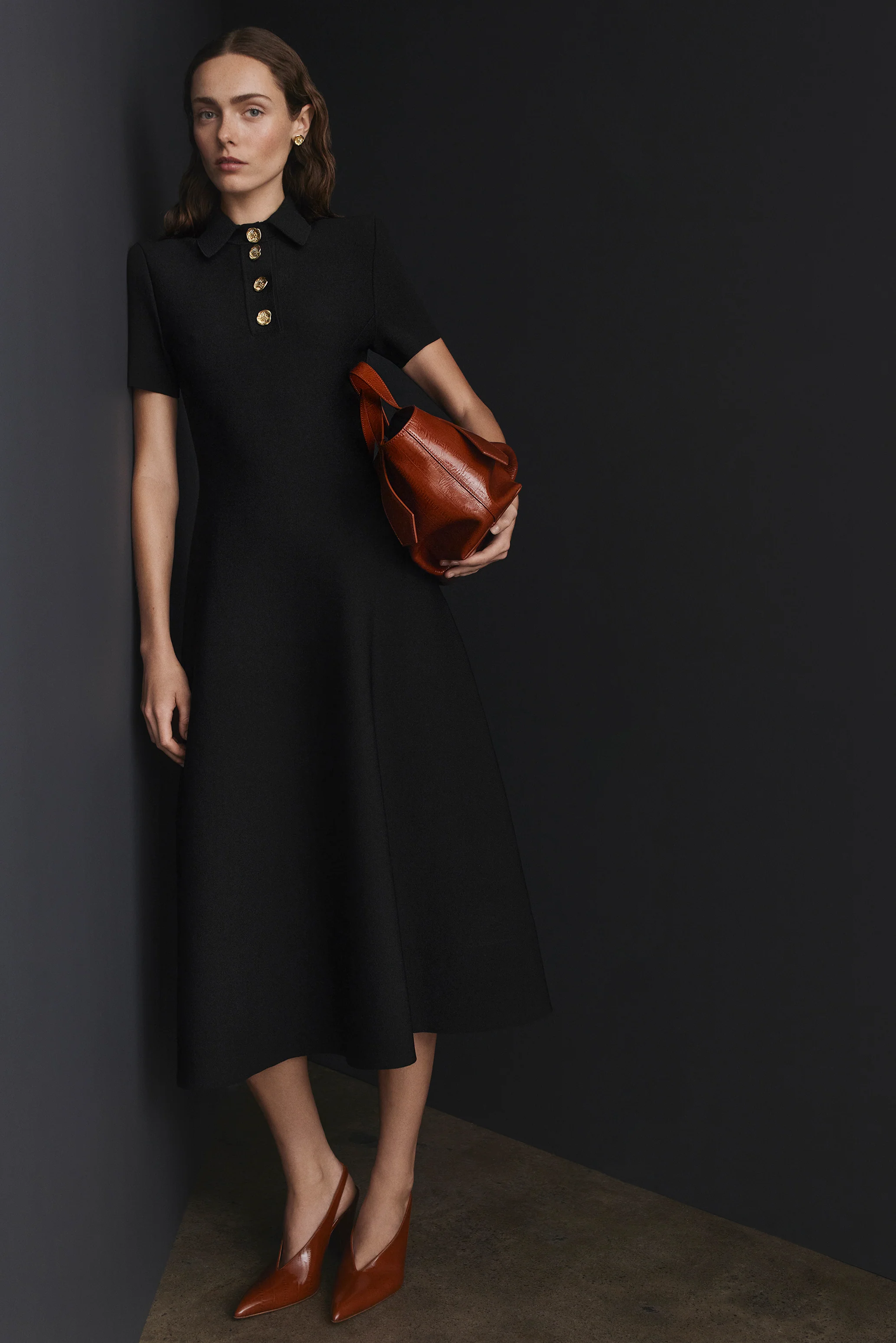 CREPE KNIT POPPY SHIRT DRESS - Image 8