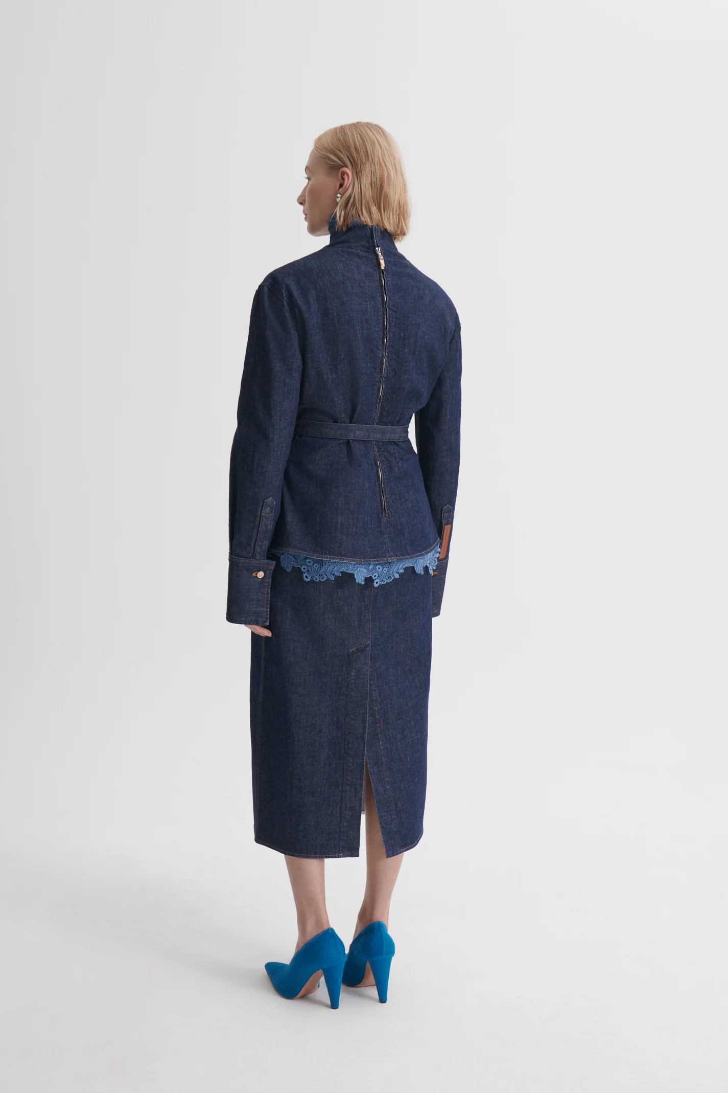 DENIM FUNNEL NECK TOP - Image 6