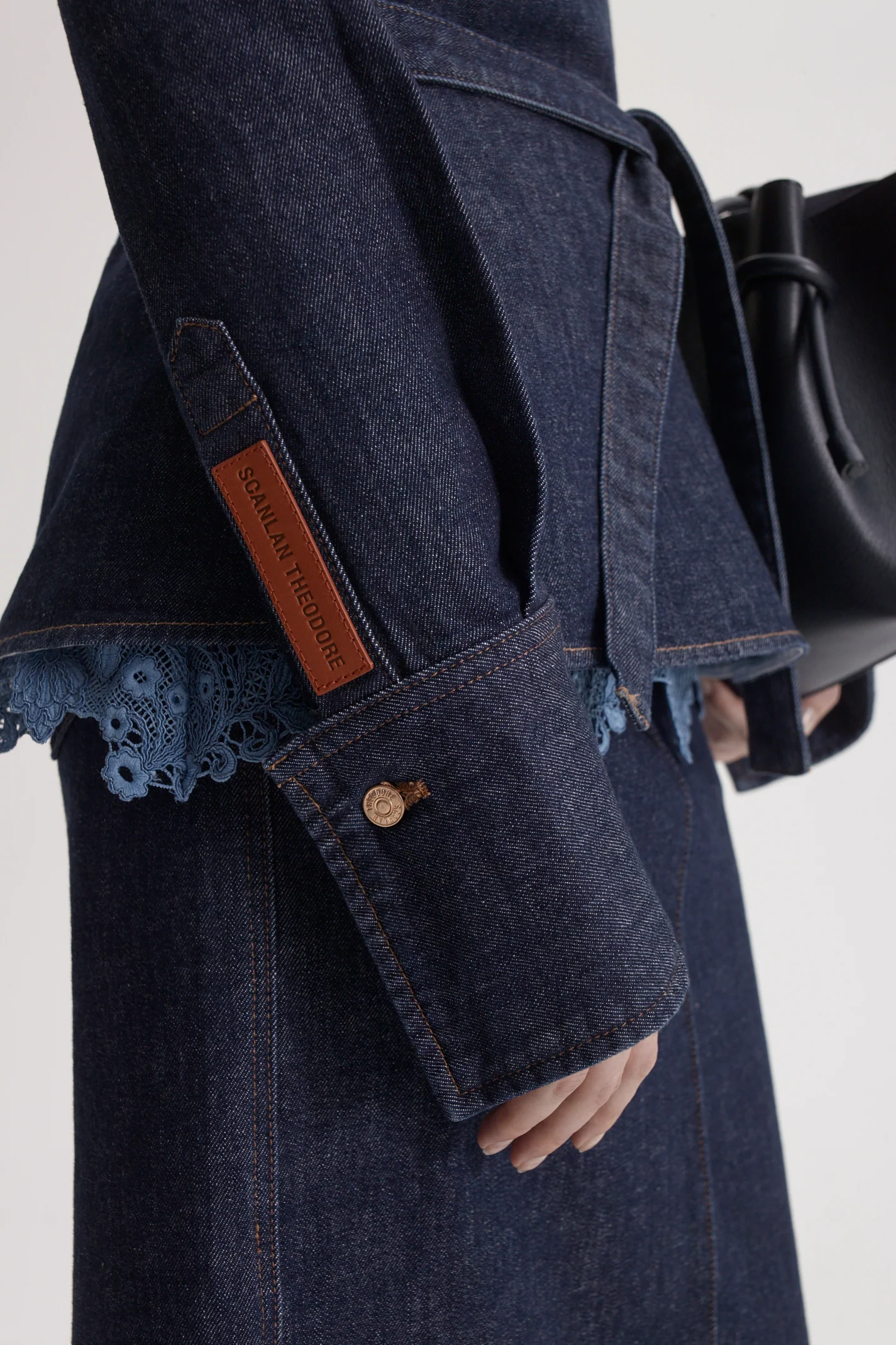 DENIM FUNNEL NECK TOP - Image 9