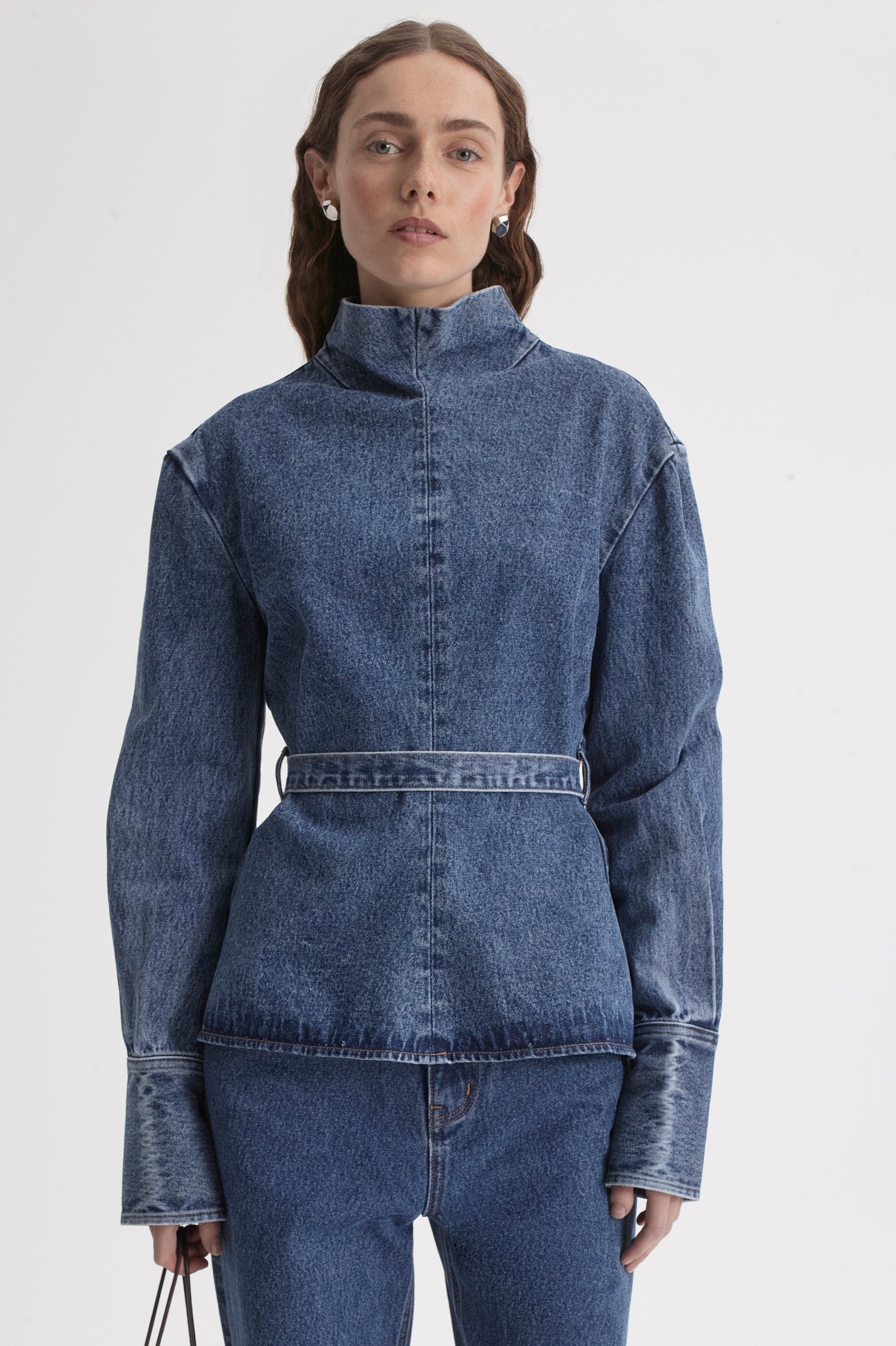 DENIM FUNNEL NECK TOP - Image 7