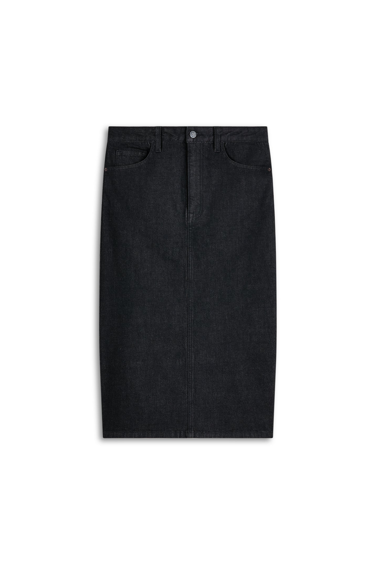 DENIM MID WAIST PENCIL SKIRT