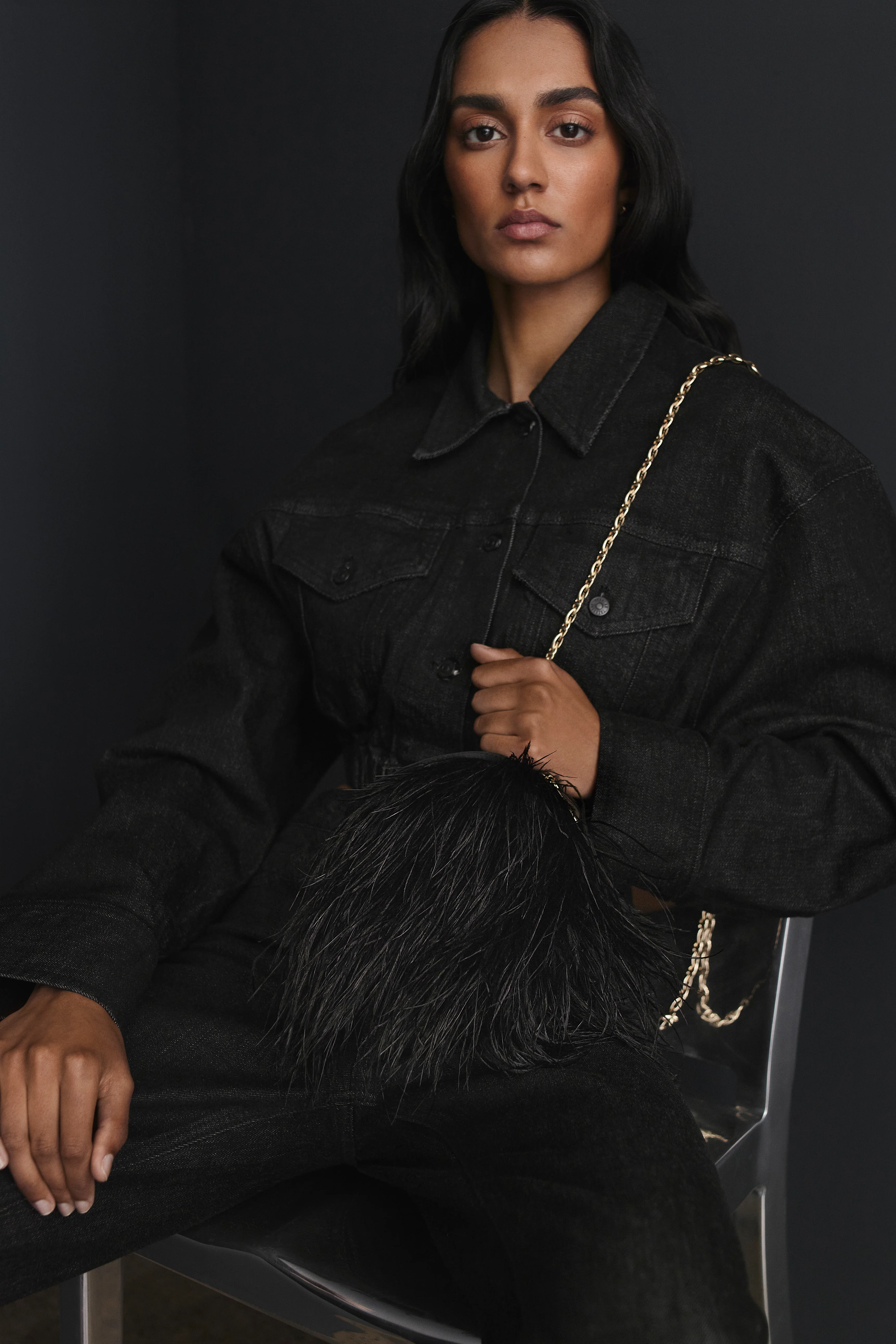 DENIM SOFT WAIST CROP JACKET - Image 3