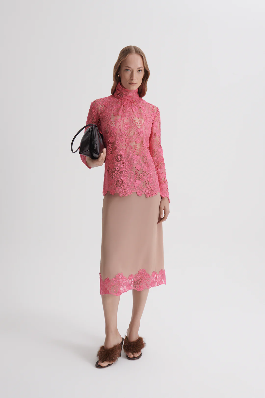LACE TRIM SILK SKIRT - Image 4