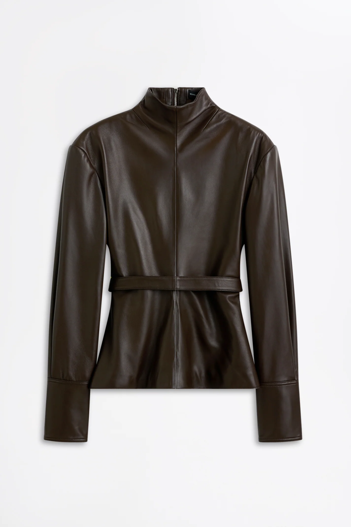 LEATHER FUNNEL NECK TOP - Image 2