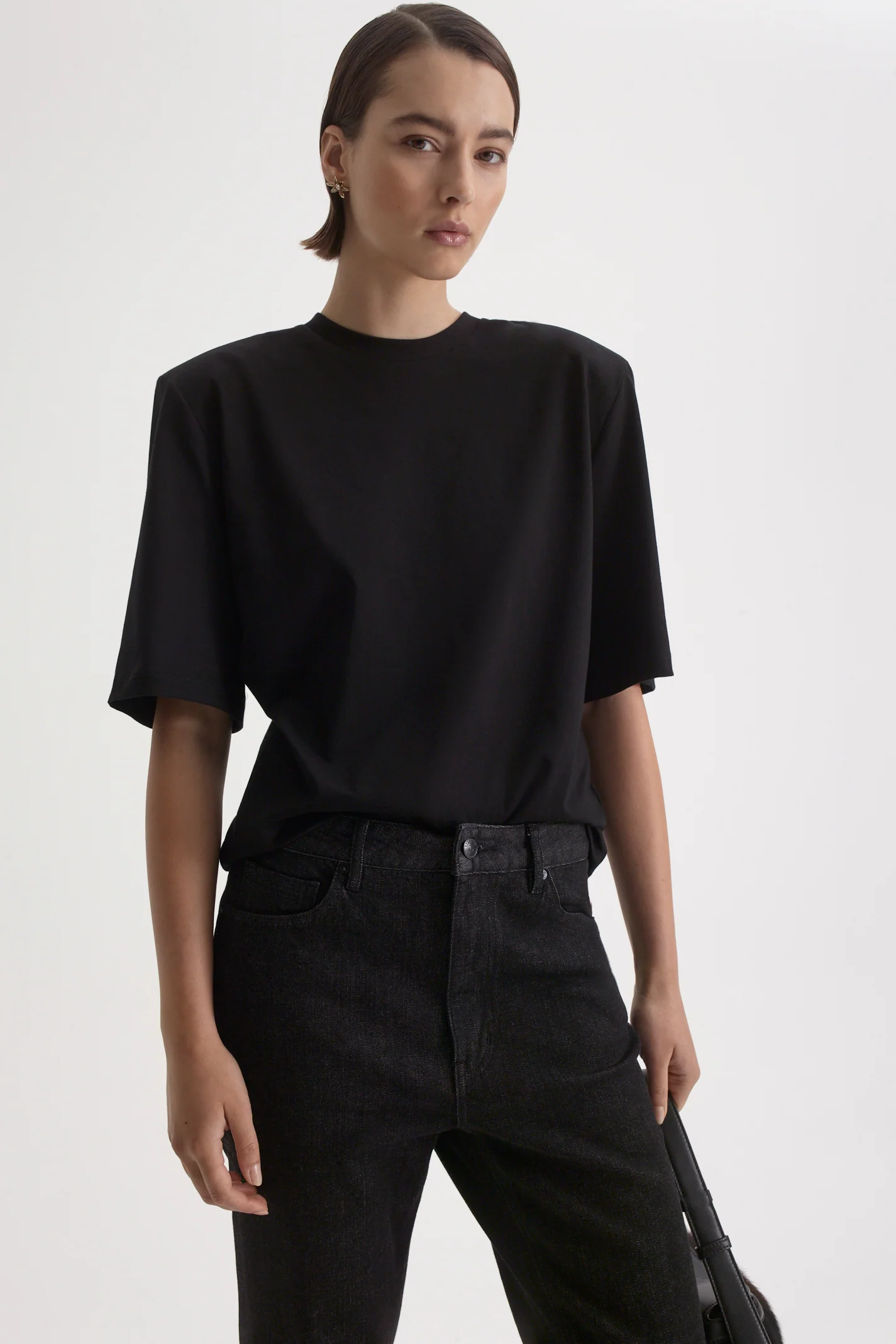 MERCERISED OVERSIZE SHOULDER PAD TEE - Image 3