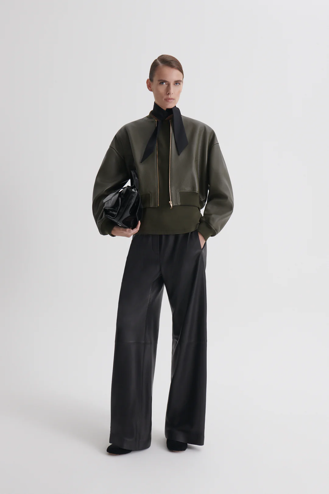 PEBBLED LEATHER BOMBER - Image 5
