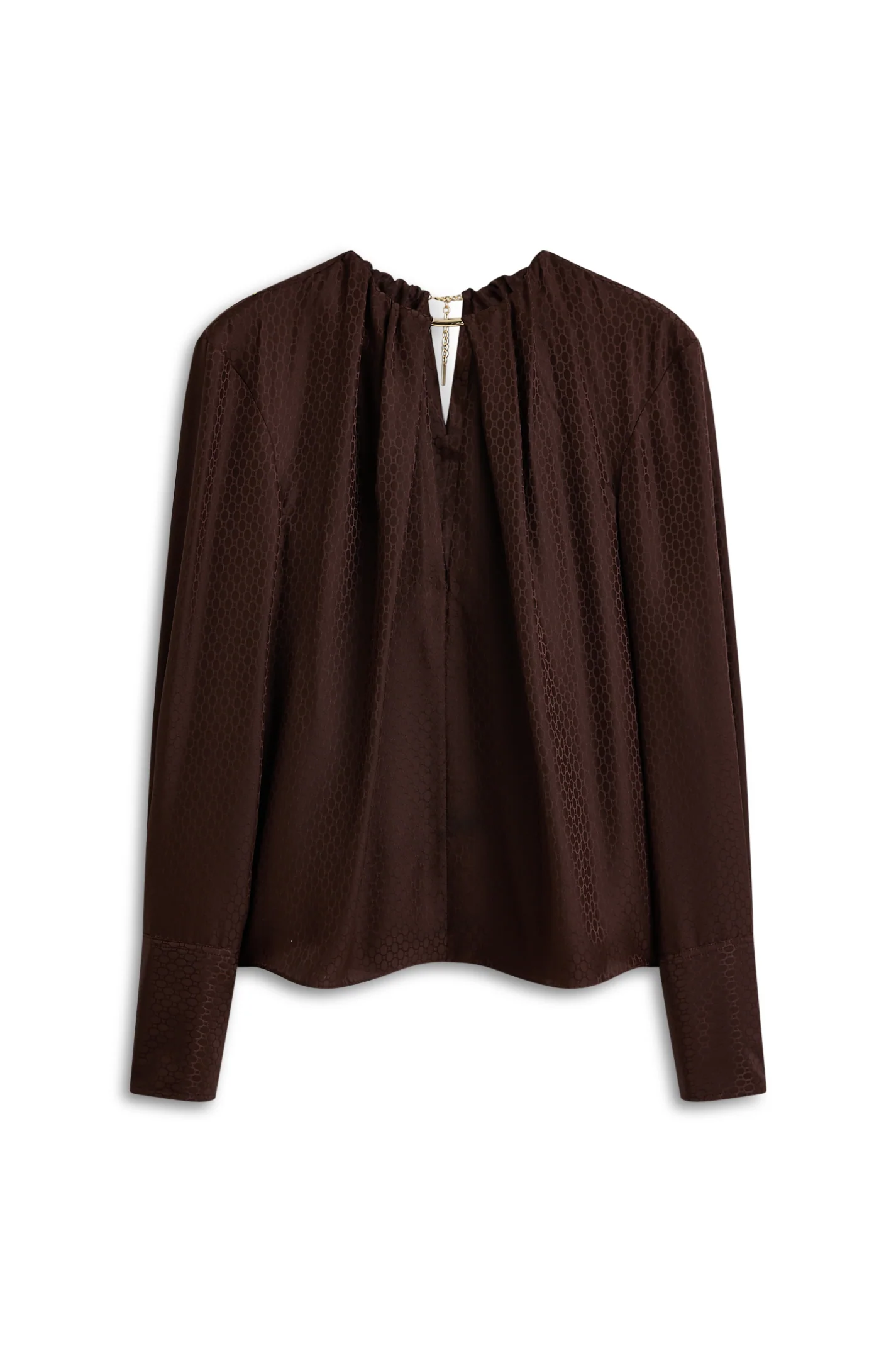 SILK CHAIN JACQUARD GOLD BLOUSE