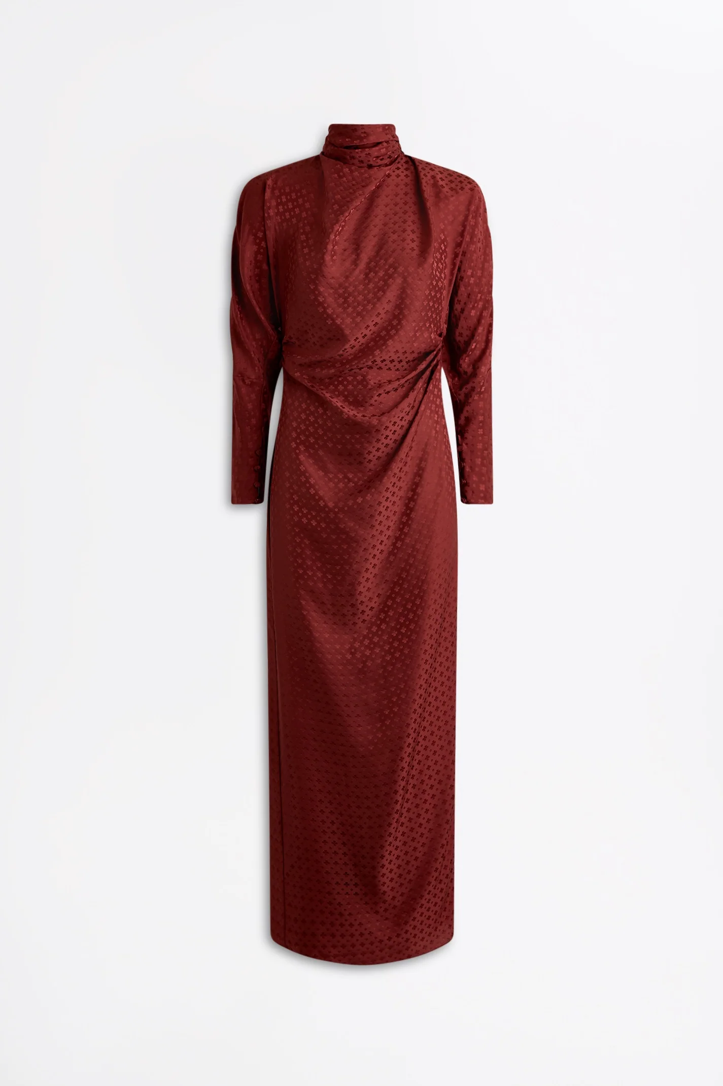 SILK POPPY JACQUARD DRESS - Image 2